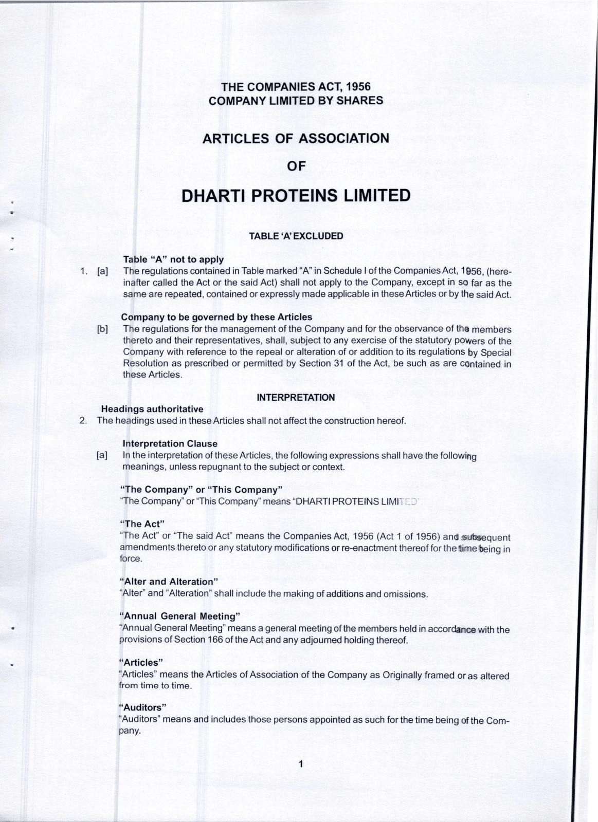 Articles of Association first page preview